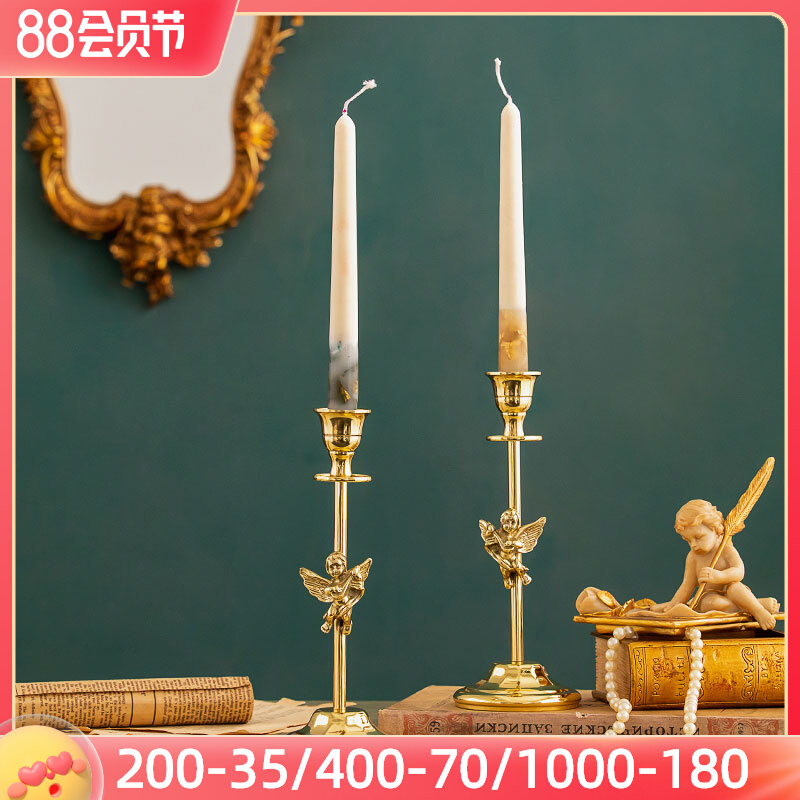 Harvest the cabin Cupit elegant little angel candlestick brass luxury candlestick romantic dinner room for use
