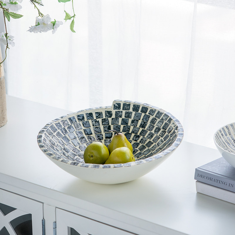 Harvest Lodge brief Wind Artisanal Creative Fruit Basin Home Table Tea Table Containing Colorful Shell Fruit Tray Disposal Tray