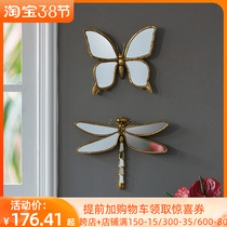 Harvest Lodge Light Luxurious Retro Made Old Resin Dragonfly Pendulum Piece Creative Living Room Butterfly Background Wall Decorative Pendant