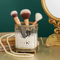 Harvest cabin European luxury brass decorative desktop storage pen container makeup brush storage tube home accessories ornaments