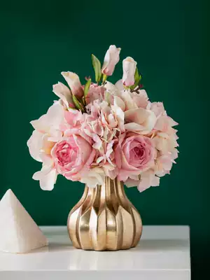 Harvest cottage simulation flower European hydrangea floral art living room table decorations fake flower arrangement silk flower arrangement