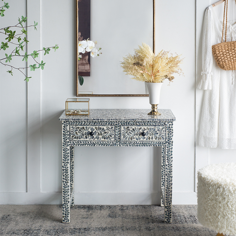 Harvest Lodge Southeast Asia Splicing Desk small family Bedroom Bedroom Shell Makeup Table Folk Juku Net Red Dresser Dresser