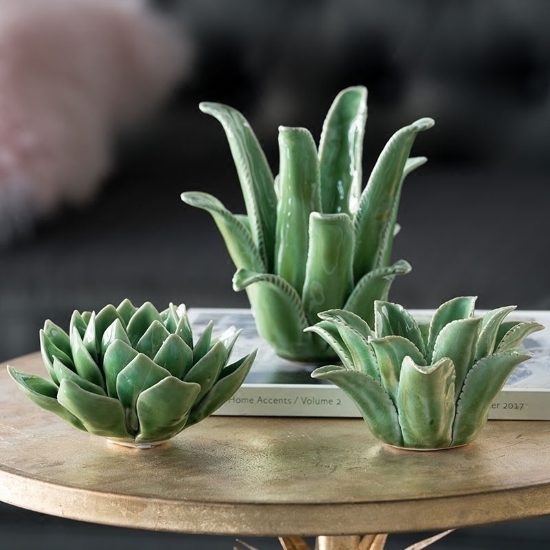 Harvest cottage retro Chinese style ceramic home living room bedroom meaty candle Candlestick TV cabinet decoration ornaments