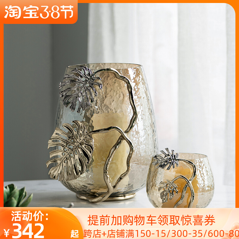 Harvest cottage vintage Nordic romantic dining table living room European style home vase glass flowerware home decoration ornaments