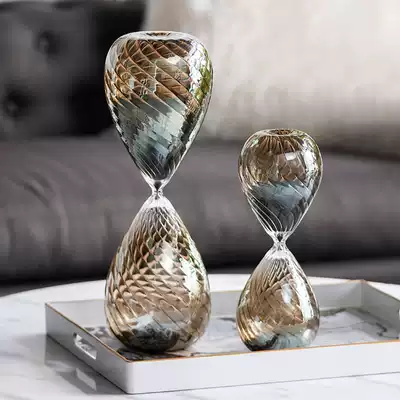 Harvest cottage light luxury glass retro hourglass timing ornaments home coffee table TV cabinet desktop decoration decorations