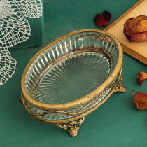 Harvest cottage European style light luxury retro brass soap dish Jewelry sundries tray storage bathroom decoration ornaments