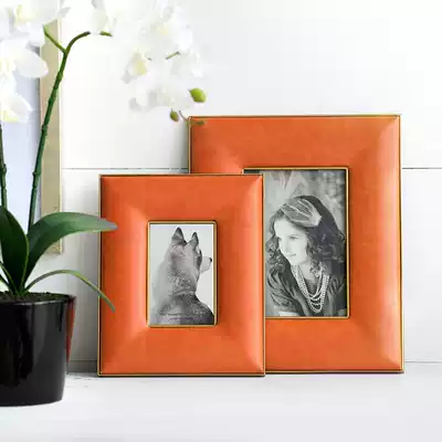 Harvest cottage exports to the United States European-style creative fashion design jewelry PU leather photo frame photo frame 4 inch 6 inch
