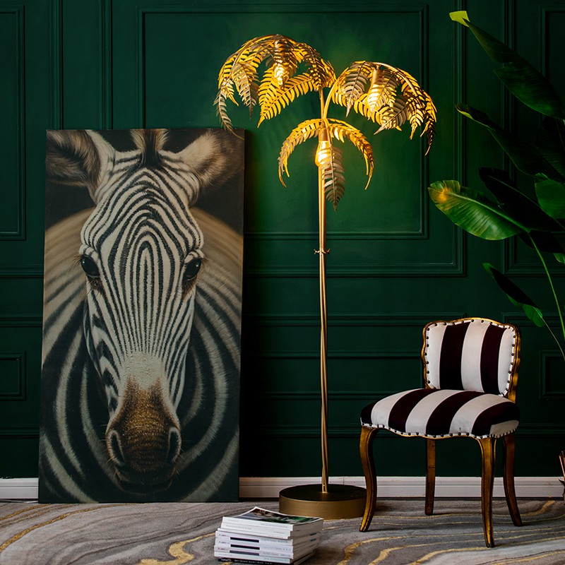 European style retro-creative personality fashion palm tree household with living room floor lamp bedroom lamp hallway chandelier