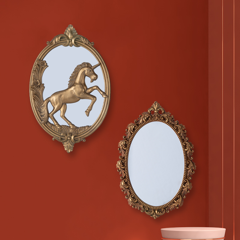 Harvest Cottage European Vintage Unicore Wall Decorate Mirror in Lace Lace Lace Lace Bedroom Makeup Mirror