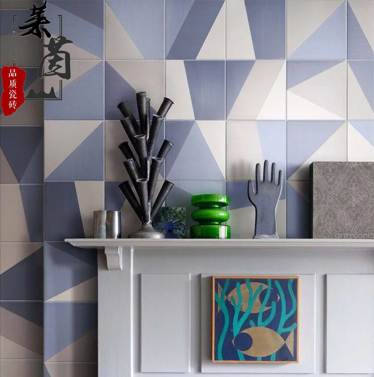 Blue toilet tile bathroom kitchen wall tile dining room porch tile terrace antique tile geometry 200