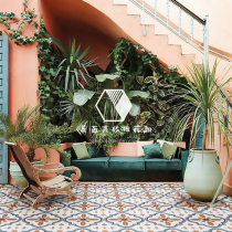 Morocco Retro Kitchen Toilet Flower Brick Orange Color Villa Terrace Patio Balcony Toilet Brief floor tiles