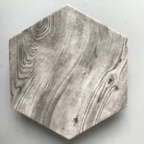 Nordic wood grain restaurant toilet tile floor tile personality hexagonal brick antique brick toilet non-slip floor tile