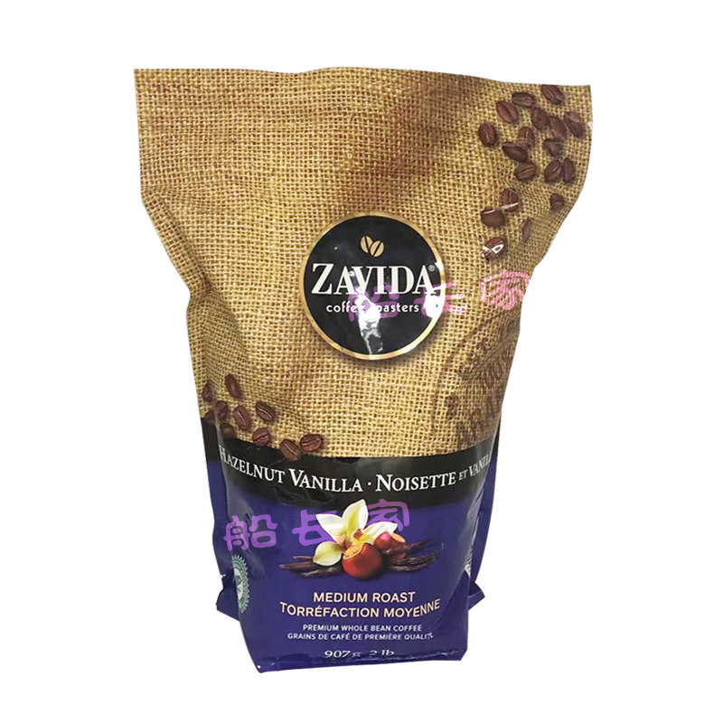 (Rookie Canada Direct Mail) Zavida Medium Roasted Hazelnut Vanilla Coffee Beans 907g