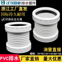 Silencer direct PVC spiral silencer pipe fittings repair section double-headed live connection drain pipe fittings 75 110 160