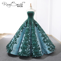 2022 new superfairy bride solo fluffy dresses slim and high waist length trailing presenter art gown gown