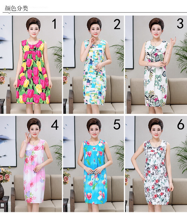 Kích thước lớn mẹ nạp mùa hè bông lụa nightdress đồ ngủ cộng với phân bón để tăng trung niên phụ nữ nhân tạo bông nhà dịch vụ ăn mặc áo thun trung niên