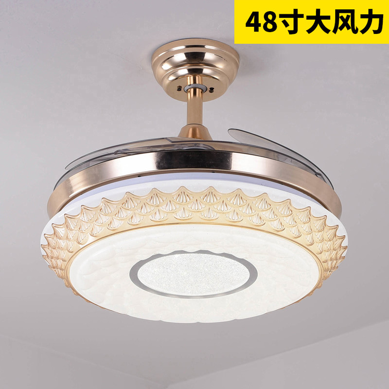 Ceiling fan light Invisible fan chandelier with light LED modern minimalist fashion living room bedroom European dining room ceiling fan light