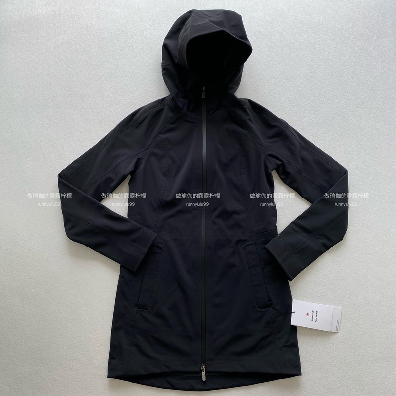Authentic Lululemon Repelshell Rain Jacket Women's Long Fleece-Lined Hooded Jacket