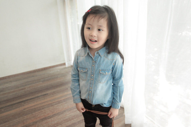 Chemise fille à manche longue en toile - Ref 2085608 Image 22