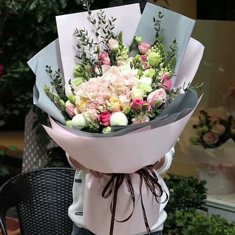 Gorgeous Fresh Flower Gift Bouquet Packaging Material Translucent Frosted Hanpheu Paper Wrap Paper Pure Color Mist Surface Paper