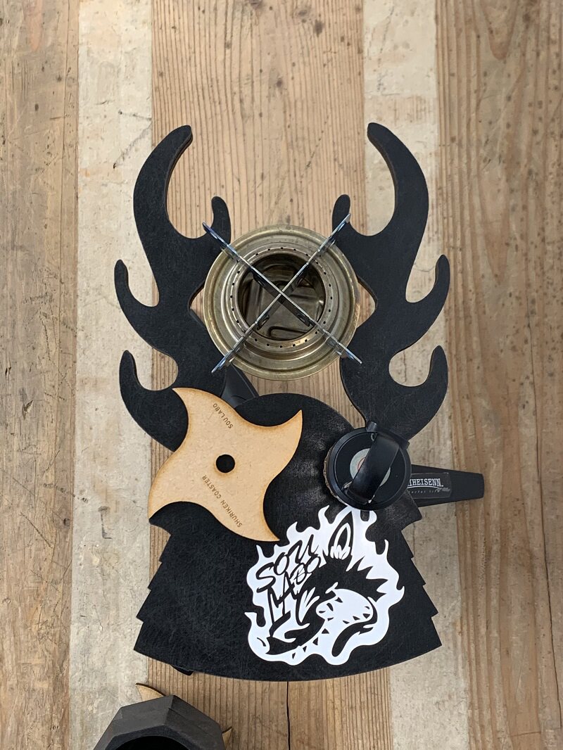 Spot Japan Soulabo Sourabo safety helmet decorated with outdoor camping small table plate can be connected with tripod