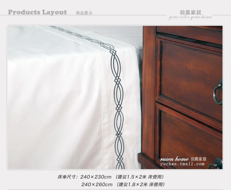 Yu buổi sáng thêu tấm giường đơn cotton nguyên chất cotton màu satin mẫu đơn nhà giường đơn giường đôi dày - Khăn trải giường