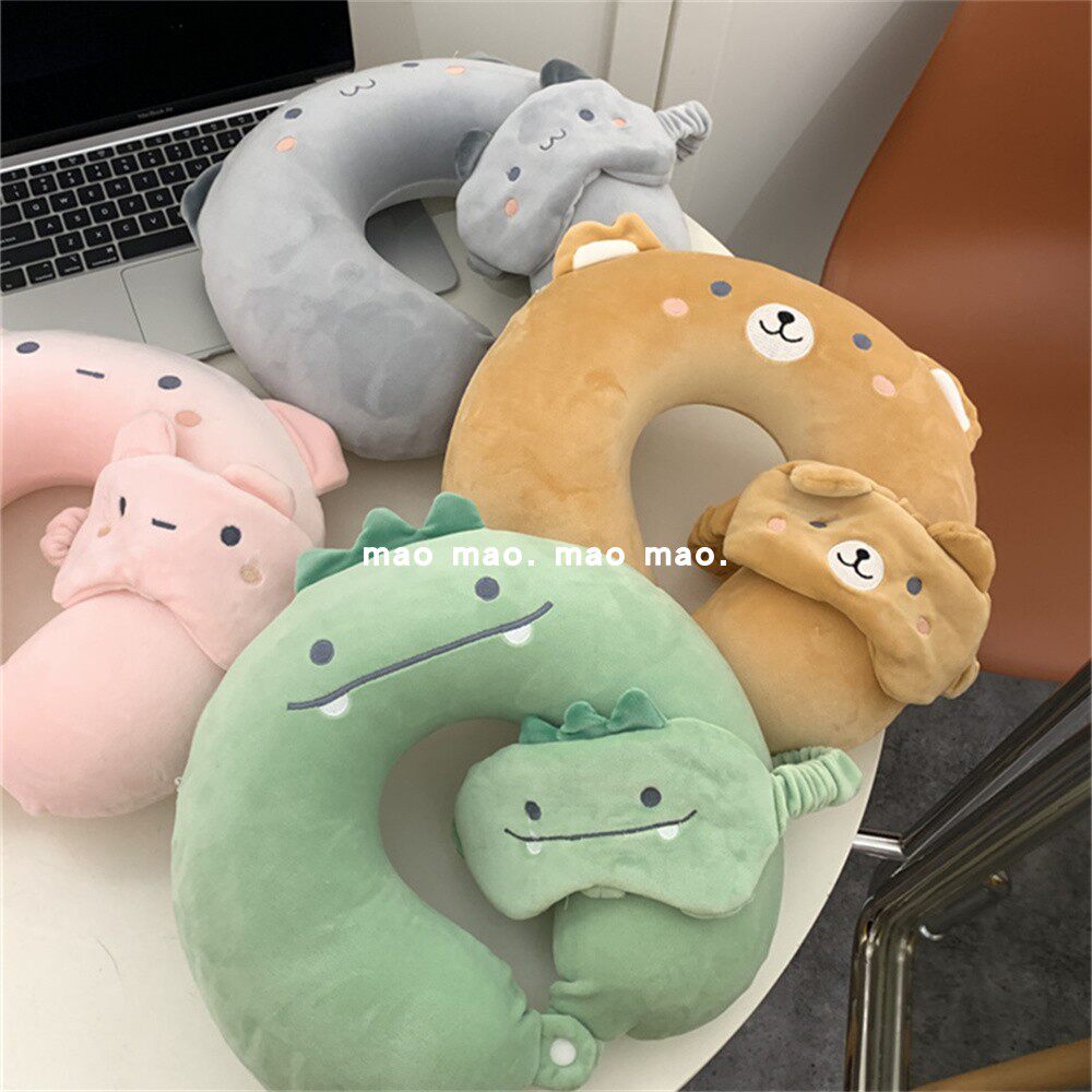 学生宿舍午睡神器！卡通U型枕+眼罩套装护颈必备