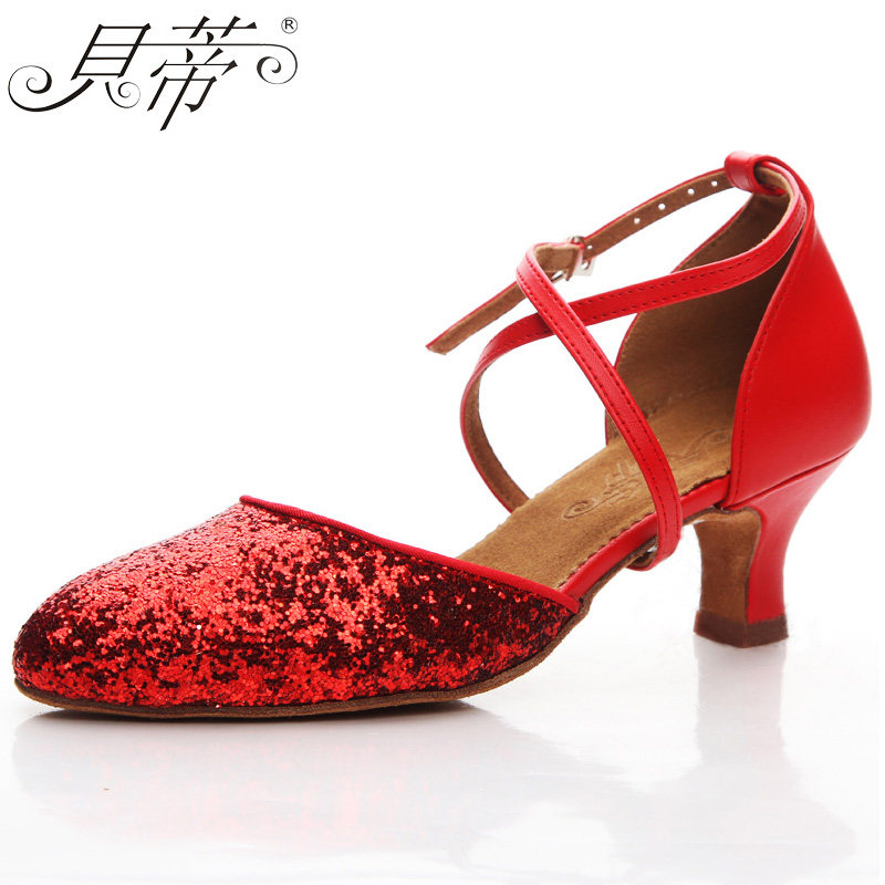 Betty Dance Shoes 103 Modern Latin Dance Shoes Women's Middle Heel Belly Dance Shoes Square Dance Shoes Social Show Dance Shoes