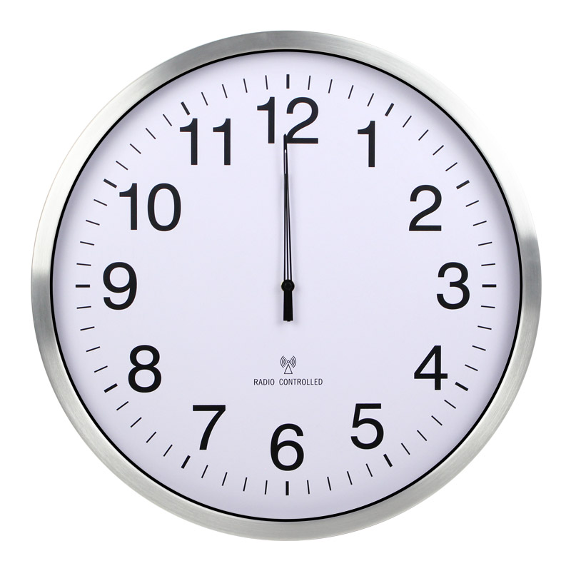 20-inch radio wall clock Large size metal frame free punch living room clock large simple three generations of mute