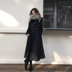 2019 Autumn Winter Đen Hepburn Coat nữ Vintage cao eo Thicked Mid-Chiều dài đúp Cắt tóc Coat Slim 