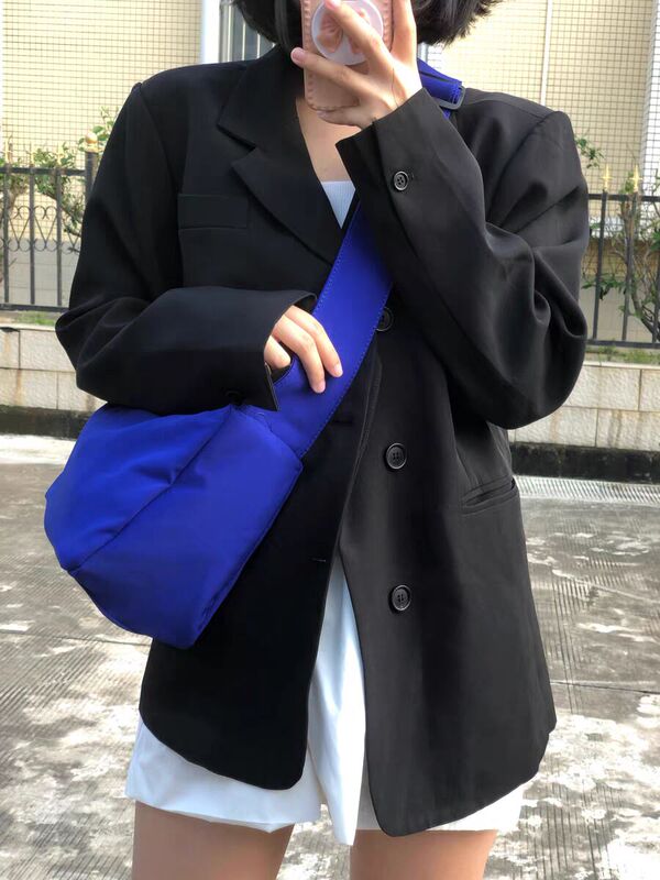 2023 Super Popular Klein Blue Single Shoulder Crossbody Student Sports Nylon Waterproof Women's Bag Large Capacity Japanese, Korean, Hong Kong Style