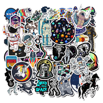 50 Astronaut Graffiti Stickers Alien Space Planet Stickers Clipboard PVC Waterproof Not Repeated