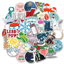 50 Entrance Winter Days Little Frescoed Graffiti Stickers Luggage Pull Bar Case Notebook Skateboard Car Children Waterproofing Collage