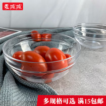 Simple transparent glass bowl with lid can be stacked glass fresh bowl salad bowl cooking bowl mask bowl meal box set