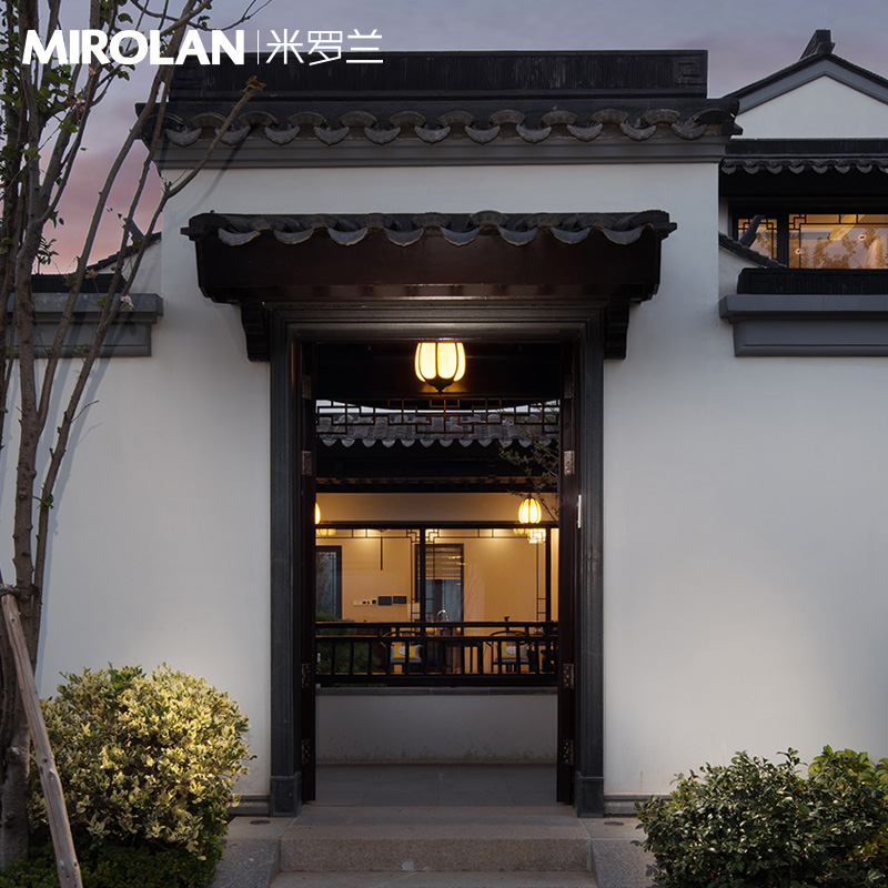 Miloran new Chinese Hall chandelier outdoor lamp waterproof landscape garden lamp pumpkin lamp imitation marble stone villa chandelier