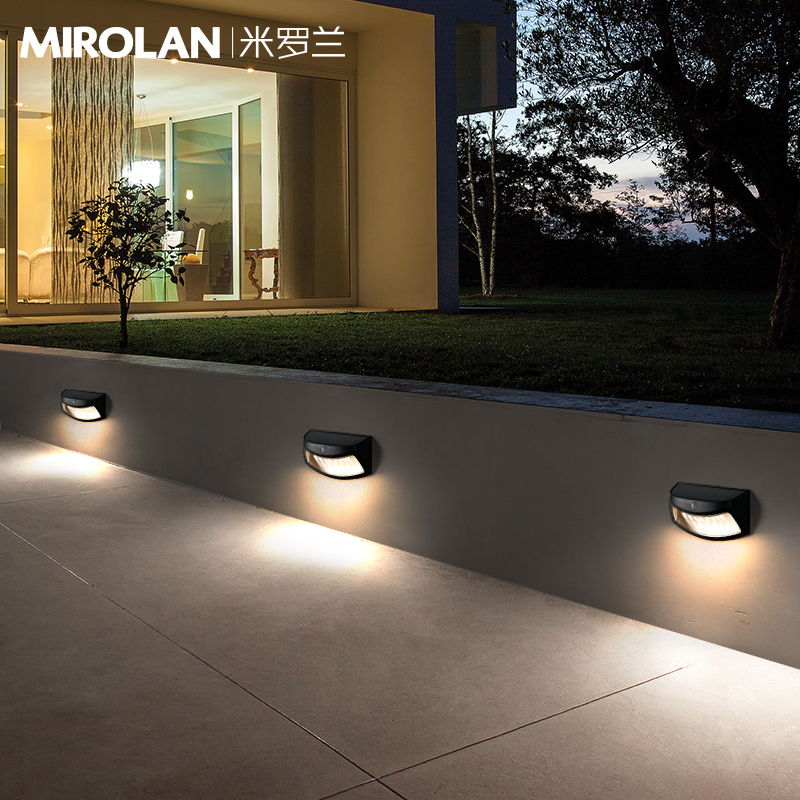 Body Sensing Solar Outdoor Lamp Waterproof Wall Lamp Courtyard Wall Lamp Nordic Modern Minima Creative Exterior Wall Lamp-Taobao