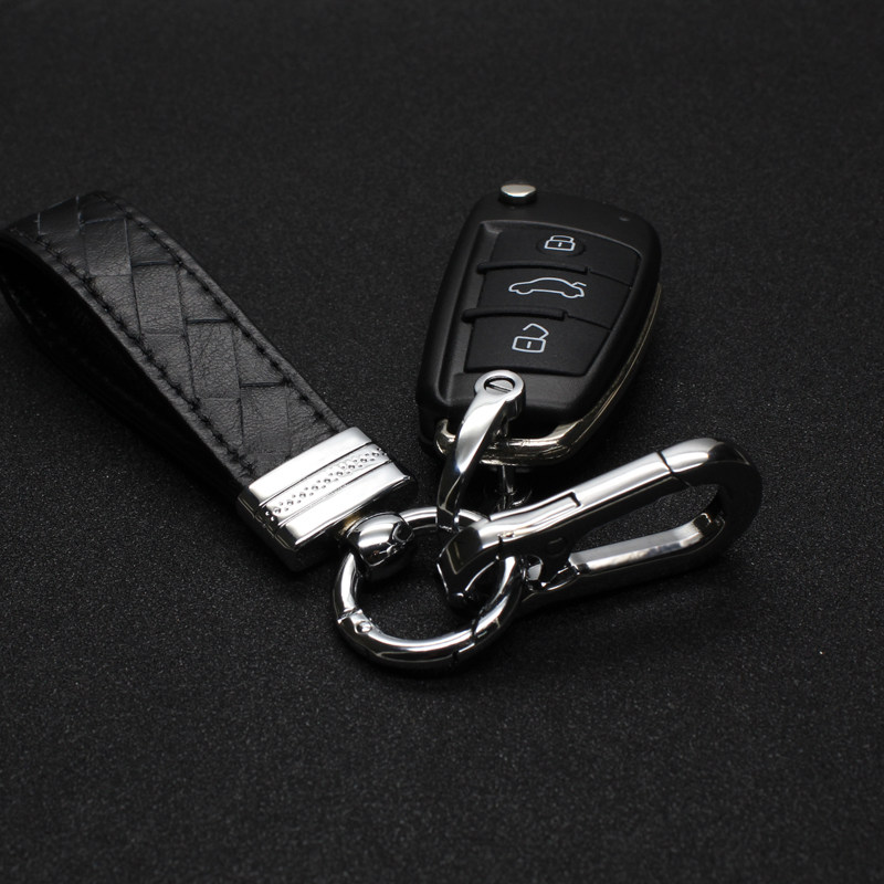 Suitable for car key buckle BMW Benz Audi Cadillac Fox personality creative genuine leather chain pendant male
