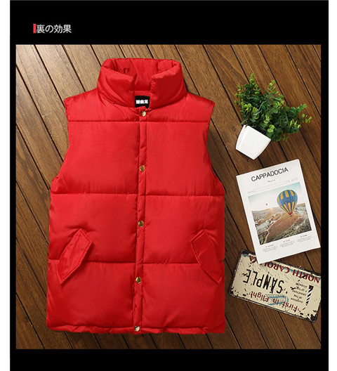 Mùa thu đông xuống áo vest nam cotton nữ Quần áo cotton phiên bản Hàn Quốc của vest vest xu hướng nam mạng đỏ với đôi vest ấm áp blazer nam