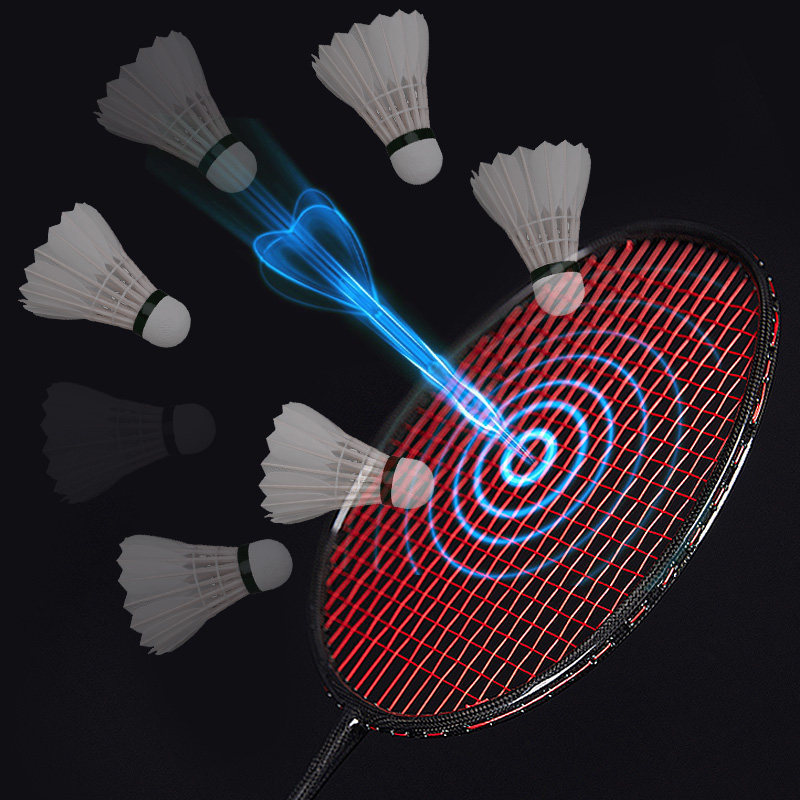 Badminton Racket Ultra-light 4U full carbon Adult offensive 1K carbon cloth 5U Doubles Racket Durable Single Racket