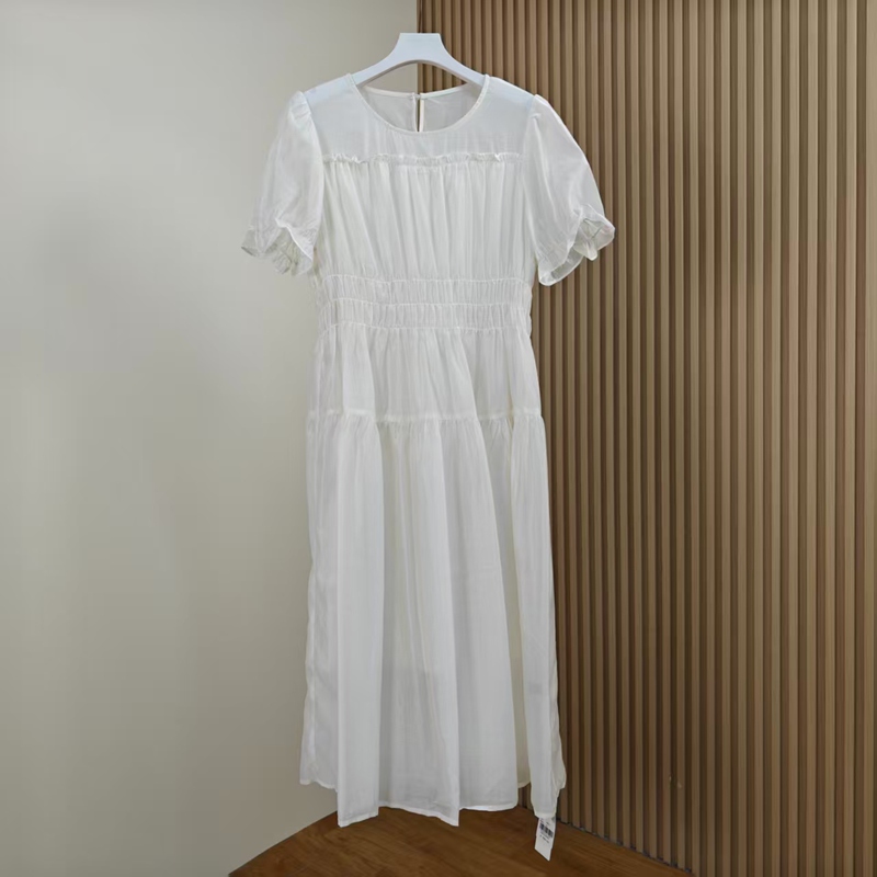 Highlights of International Women's Fashion: New Summer Casual Solid Color Chiffon Dress, Clearance from Discontinued Sizes, Brand Discount, Tag Removed