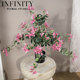Artificial Bougainvillea Potted Plant with Floating Branches, Greenery, Fake Flower Ornament for Home Decoration, Indoor Display, Tabletop Flower, Living Room, Natural Look