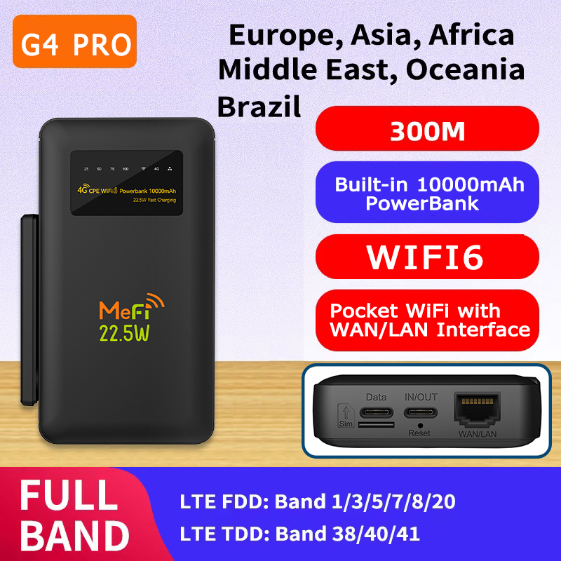 G4 Pro Wireless Plug-In Router with Built-In 1000 0 Mah Power Bank Type-C Home Wifi