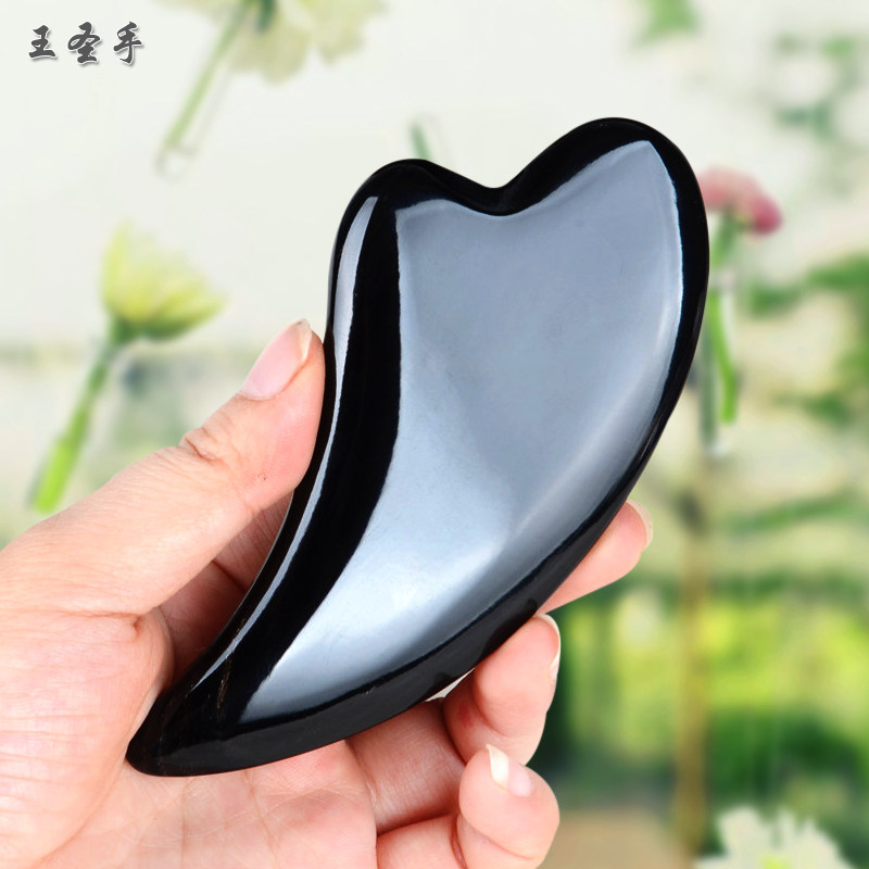 Thick horn plate Female scraping massage plate Shaving artifact Detox beauty slim face eye tendon stick set Jade