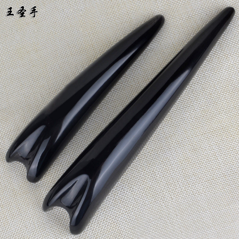 Natural black buffalo angle rod bar large cow large double paw beauty salon special point pen and cervical massage bar