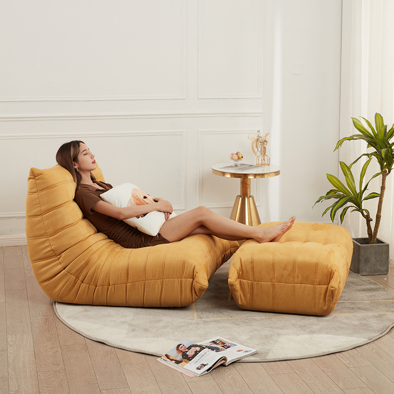 Caterpillar Sofa, Can Recline and Sleep, Lazy Sofa, Single Bedroom Small Sofa, Trendy Cream Style Balcony Chair