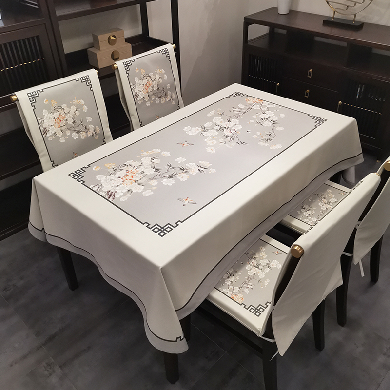New Chinese tablecloth cloth waterproof cotton resistant Chinese fan tablecloth tablecloth cube rectangular