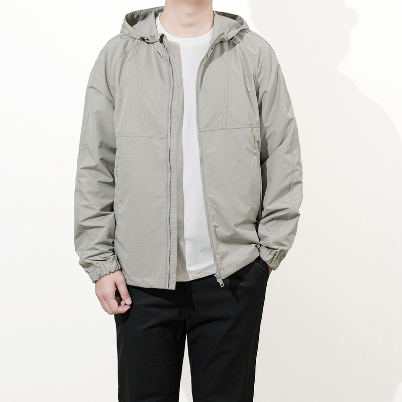 26 Spring/Summer Martin Dimer Soft and Water-Repellent Thin Solid Color Zip-Up Hooded Urban Jacket for Men