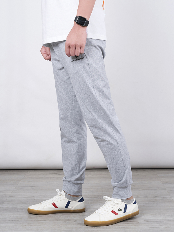 Summer Ultra-Thin Cotton Stretch Men's Slim-Fit Solid Color Elastic Waist Jogger Pants Cuffed Sweatpants Casual Long Pants Sports