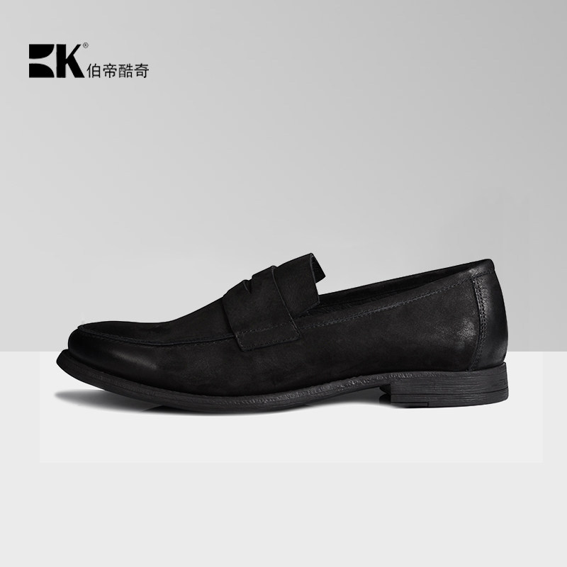 BK Bertie Cool Summer Men's Business Casual Shoes Old Retro British Loafers Trendy Leather Dress Shoes