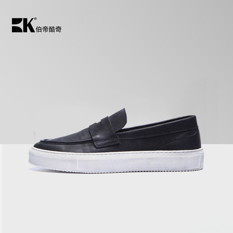 BK Bodi cool men's leather casual shoes spring new youth trendy shoes board shoes British loafers men's shoes
